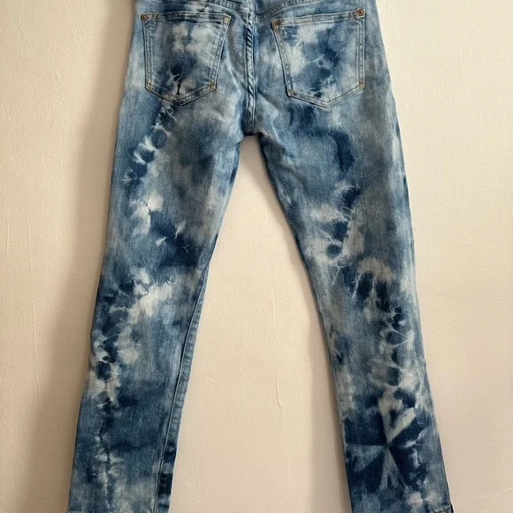 Anthropologie Blue Tie-Dye Boyfriend Jeans -02 - Picture 4 of 6